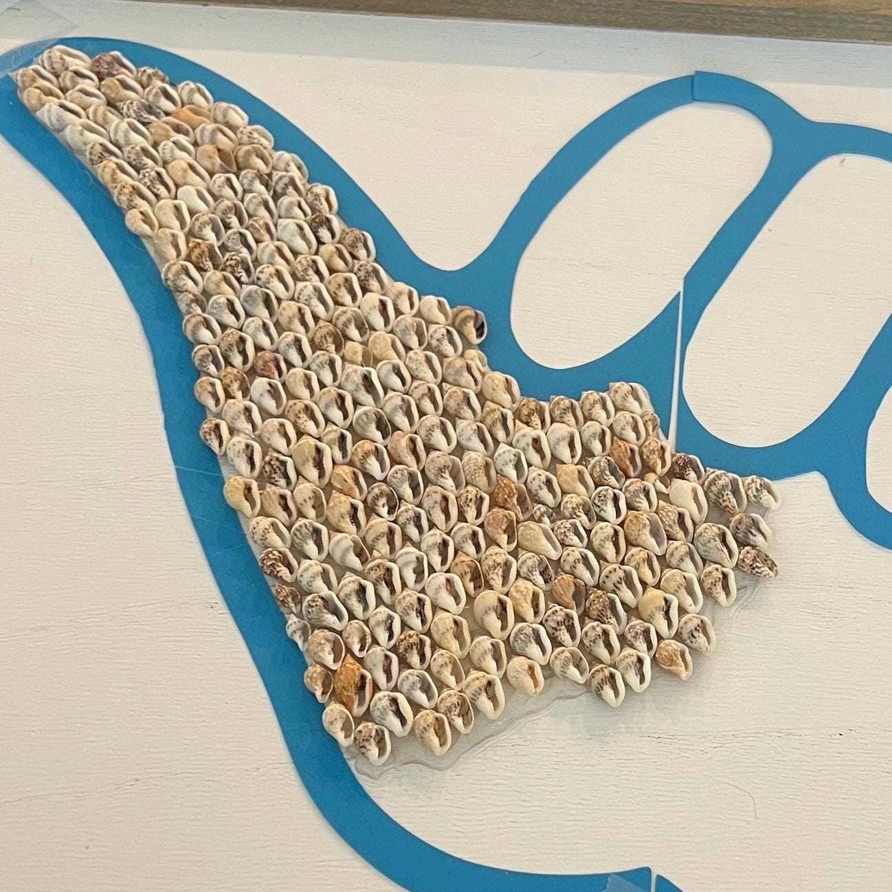 Seashell Shaka Sign Wall Art | Beach Inspired Coastal Decor | Handmade Surf Vibe Frame