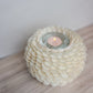 Delicate White Seashell Tealight Centerpiece | Seashell Candle Votive