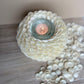 Delicate White Seashell Tealight Centerpiece | Seashell Candle Votive