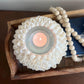White Moon Snail Seashell Tealight Centerpiece | Seashell Candle Votive